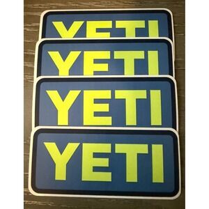 YETI Sticker Pack 4pc Neon Lime Green Blue Logo Decal for Coolers Tumblers Cup